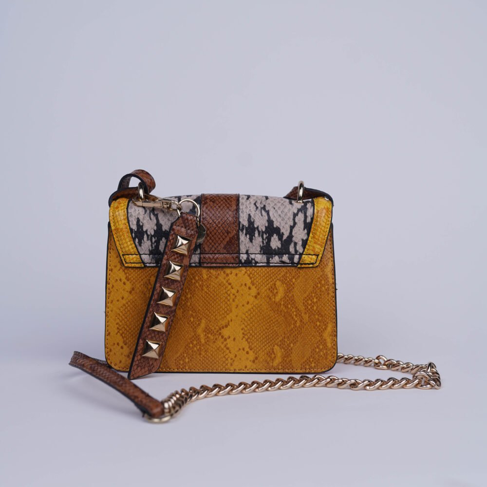 Aldo Theallia Brown And Yellow Colour Block Medium Sling Bag - Image 2