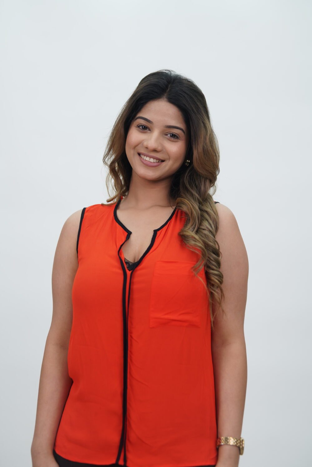 Zara Orange Sleeveless Top