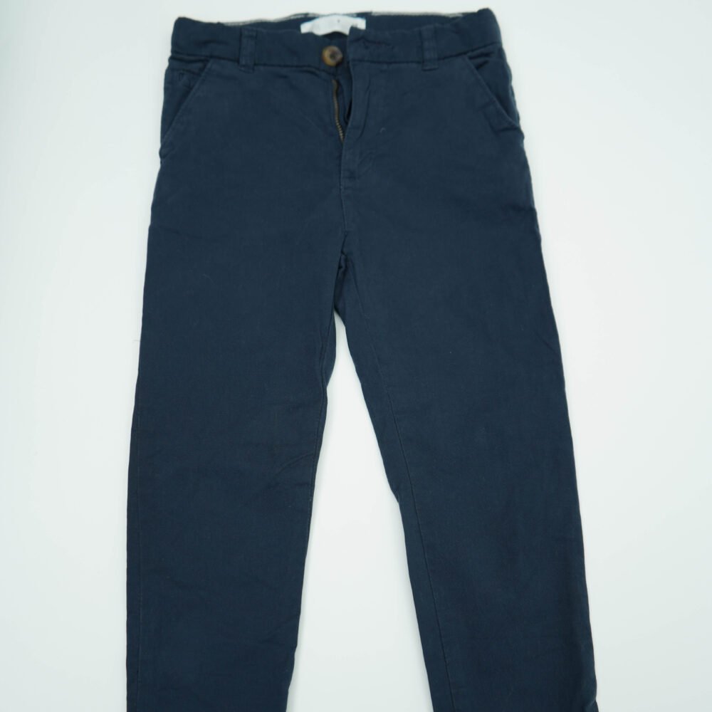 Zara Navy Blue Cotton Trouser