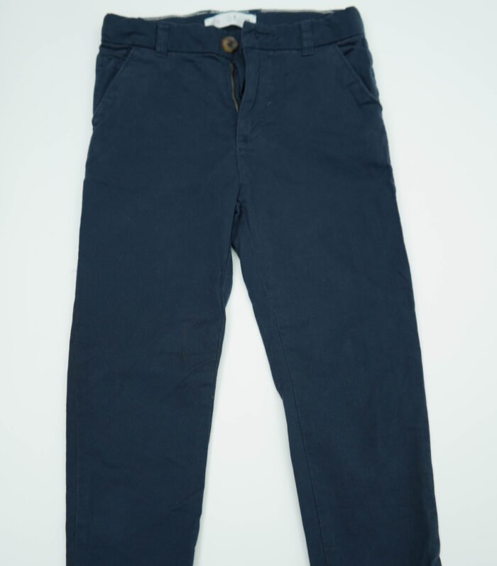 Zara Navy Blue Cotton Trouser