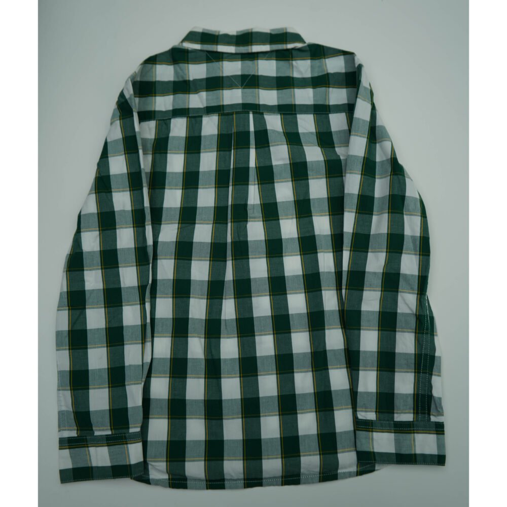 Tommy Hilfiger Green and White Checked Long sleeves Cotton Shirt - Image 2