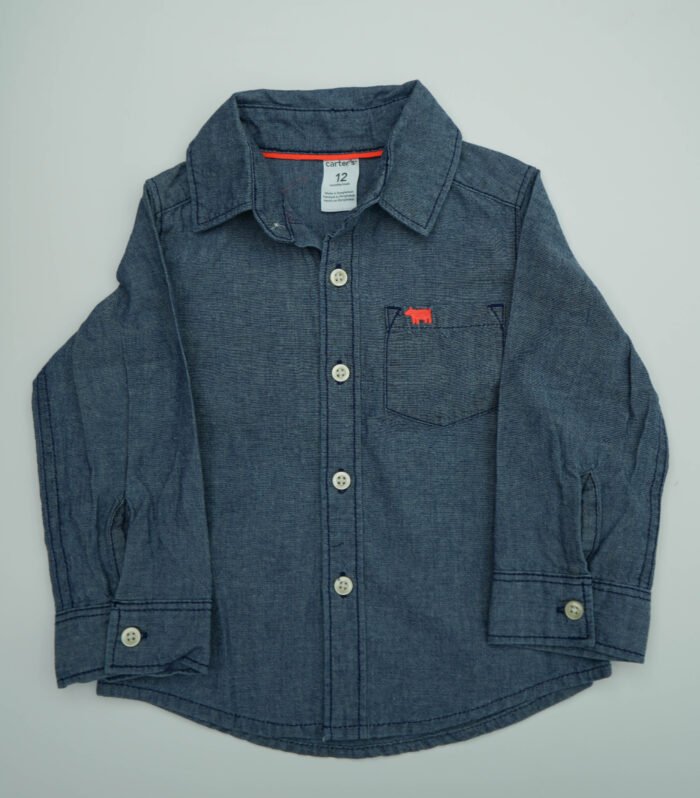 Carter's Denim Blue Long Sleeves Cotton Shirt