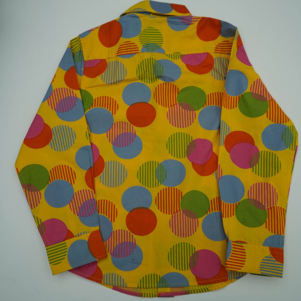 United Colors of Benetton Yellow Printed Cotton Long Sleeves Shirt - Image 2