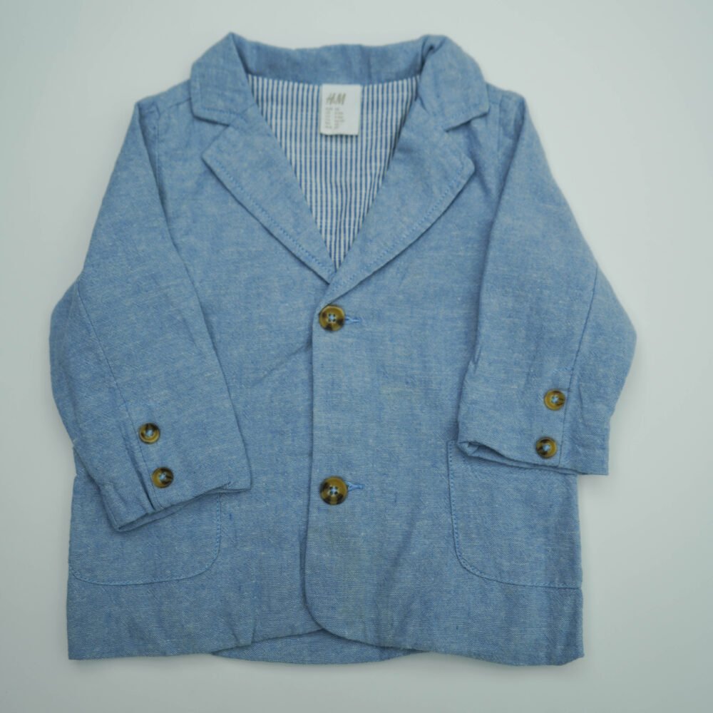 H&M Denim Blue Cotton Coat