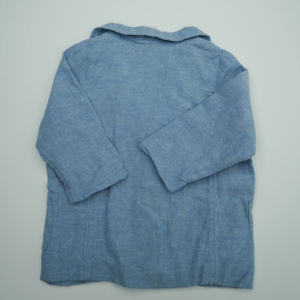 H&M Denim Blue Cotton Coat - Image 2