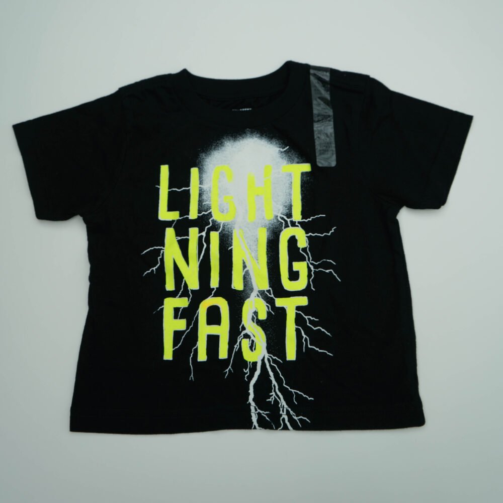 The Children’s Place Black With Glow In The Dark Print Cotton Round Neck T-Shirt