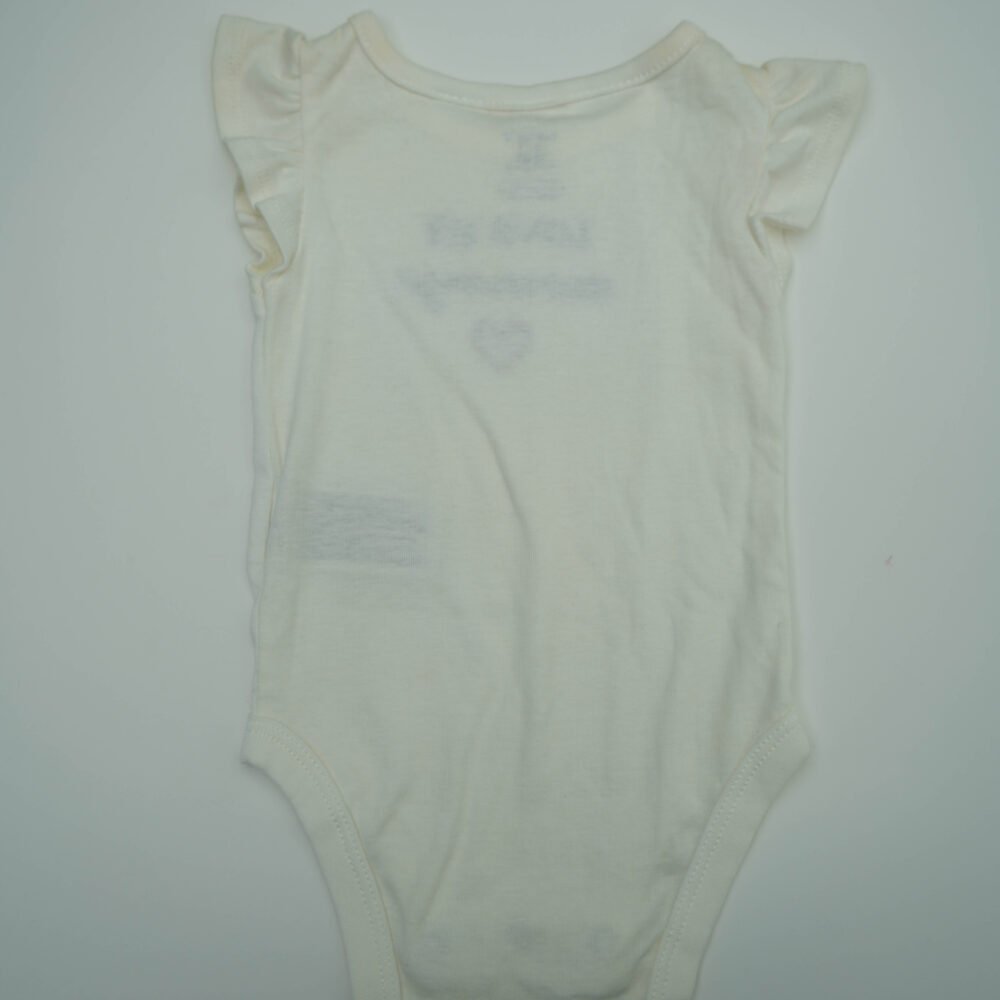 Carter’s Flutter Sleeves White Cotton Romper - Image 2