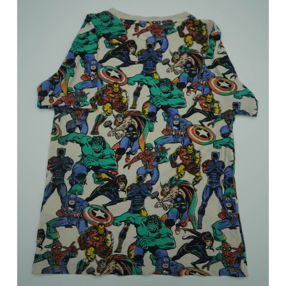 H&M Superheros Print Beige T-Shirt - Image 2