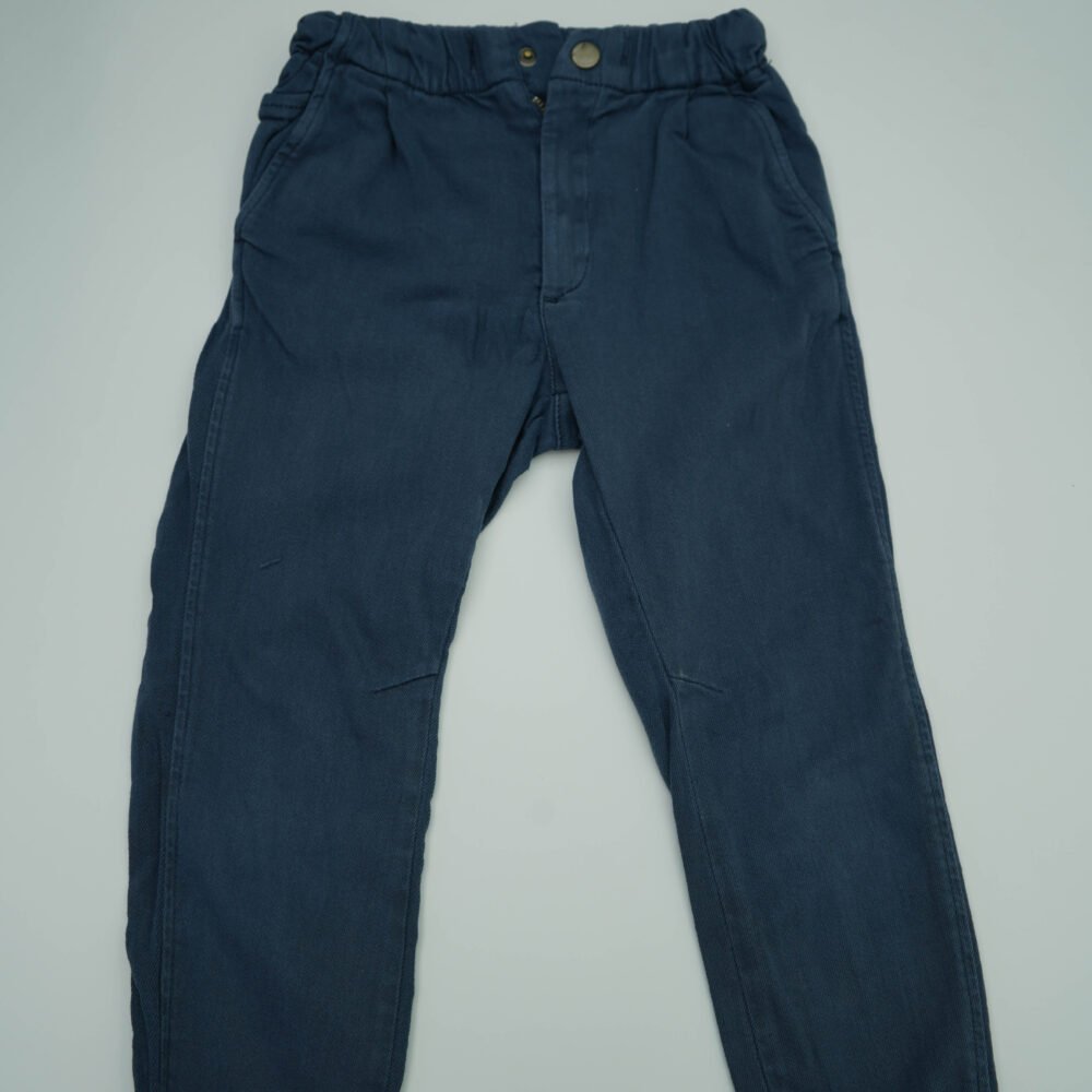ZARA Navy Blue Denim Stretchable Jeans With Elastic Waistband