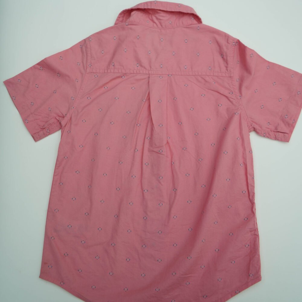 The Children’s Place Peachish Pink Printed Half Sleeves Cotton Shirt - Image 2