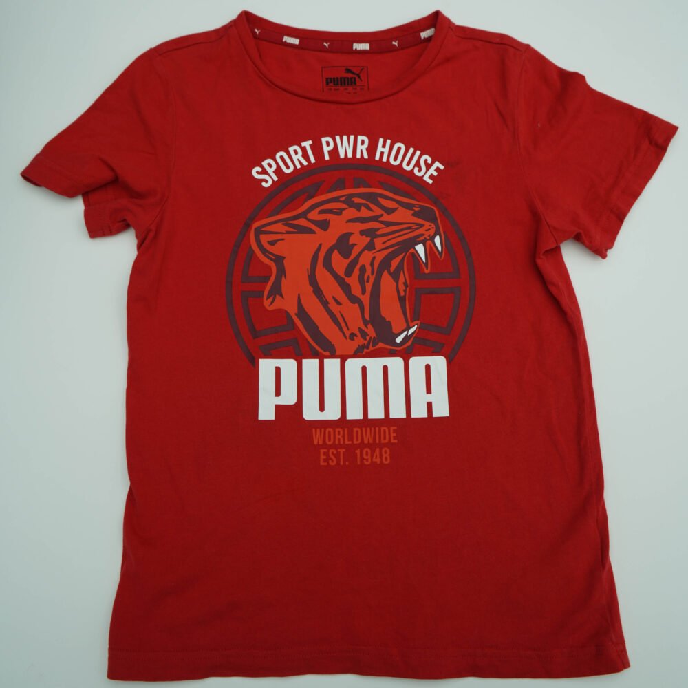 PUMA Red Printed Round Neck T-Shirt