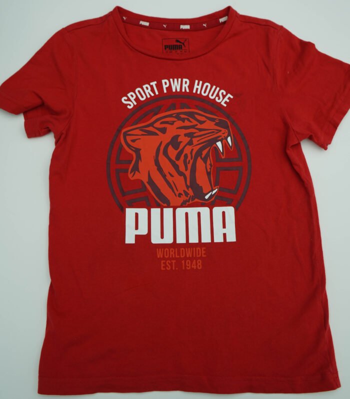 PUMA Red Printed Round Neck T-Shirt