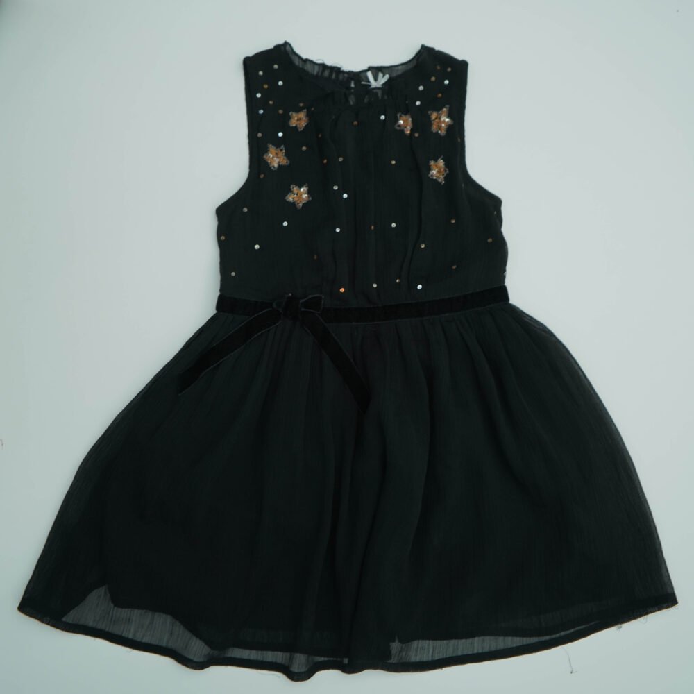 NEXT Black Sequince Work Georgette Dress