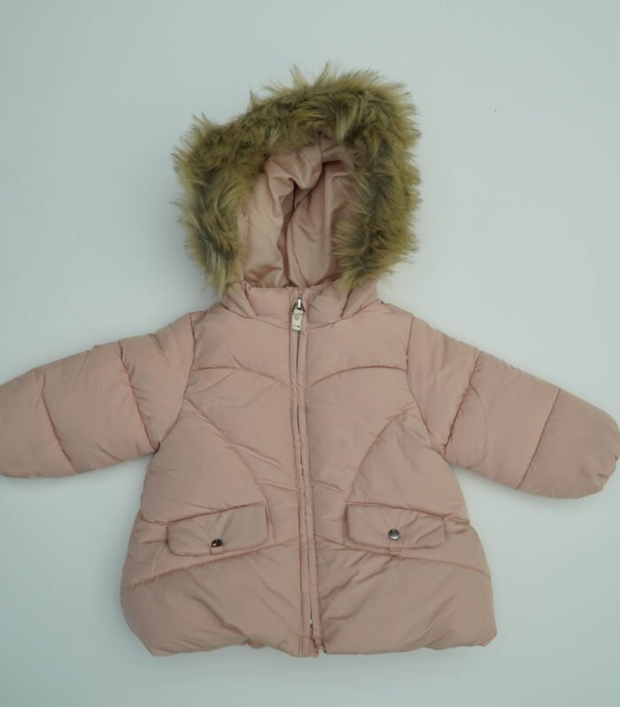 ZARA Pink Hooded Puffer Jacket