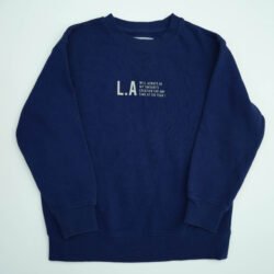 ZARA Cobalt Blue Round Neck L.A. Slogan Jumper