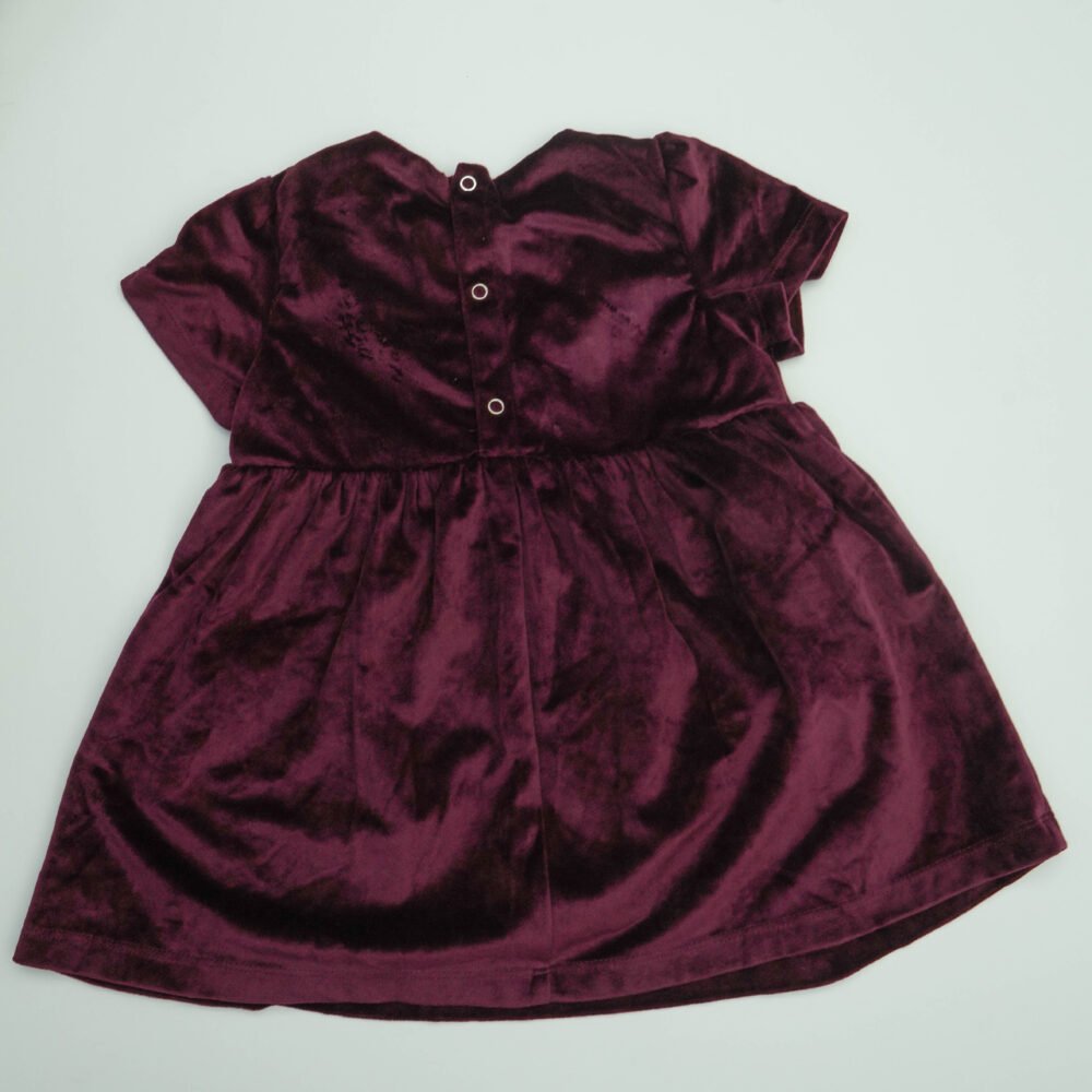 One Friday Dark Magenta Velvet Fit And Flare A-Line Dress