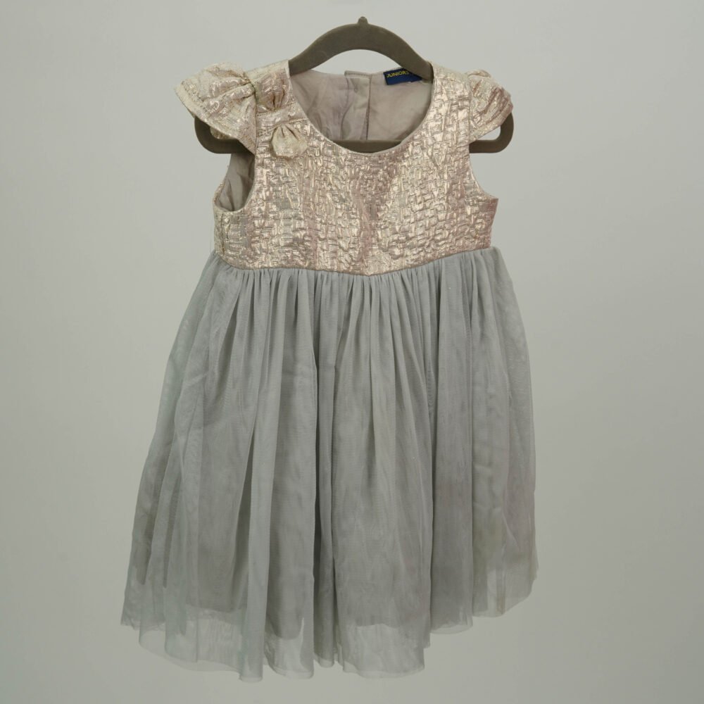 Stylekins Grey And Gold A-Line Dress