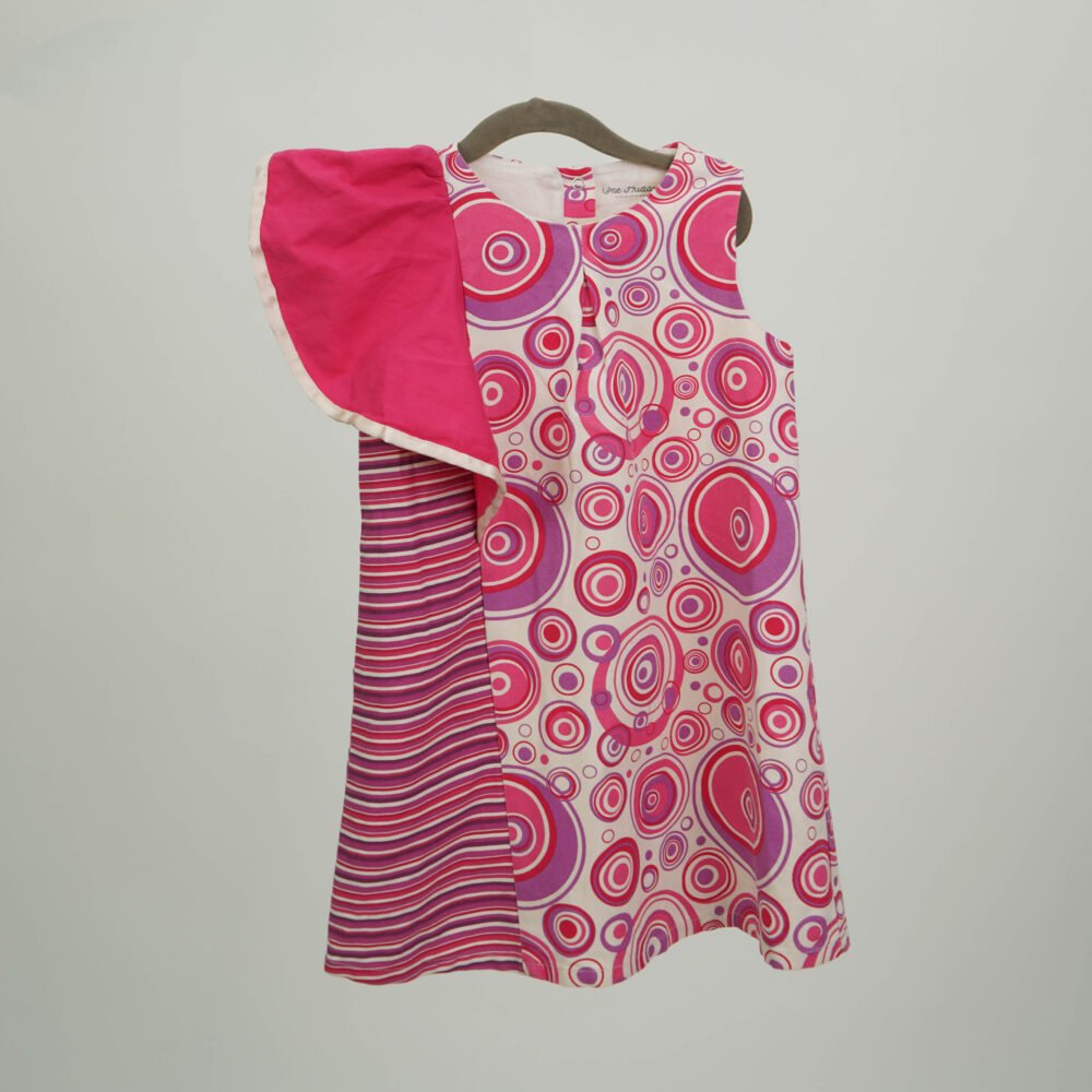 One Friday Pink Abstract Printed Sleeveless Dress