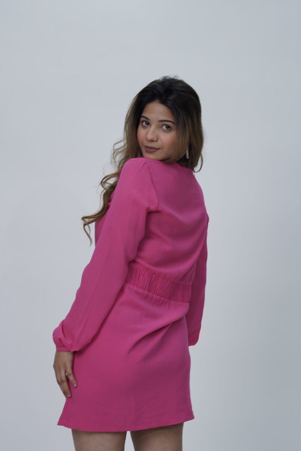 Vero Moda Pink Long Sleeves Mini Dress - Image 2
