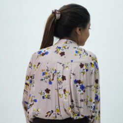M&S Peach Printed Satin Shirt - Image 2