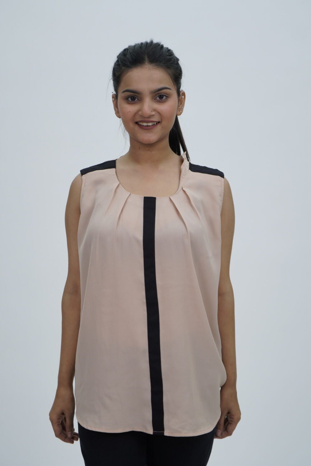 Vero Moda Beige Cut Sleeves Long Top