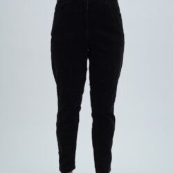 M&S Black Corduroy High Waist Trouser