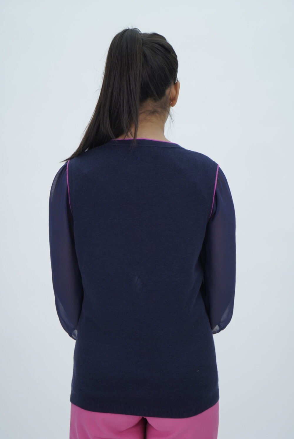 Tommy Hilfiger Navy Blue Sleeveless Sweater - Image 2