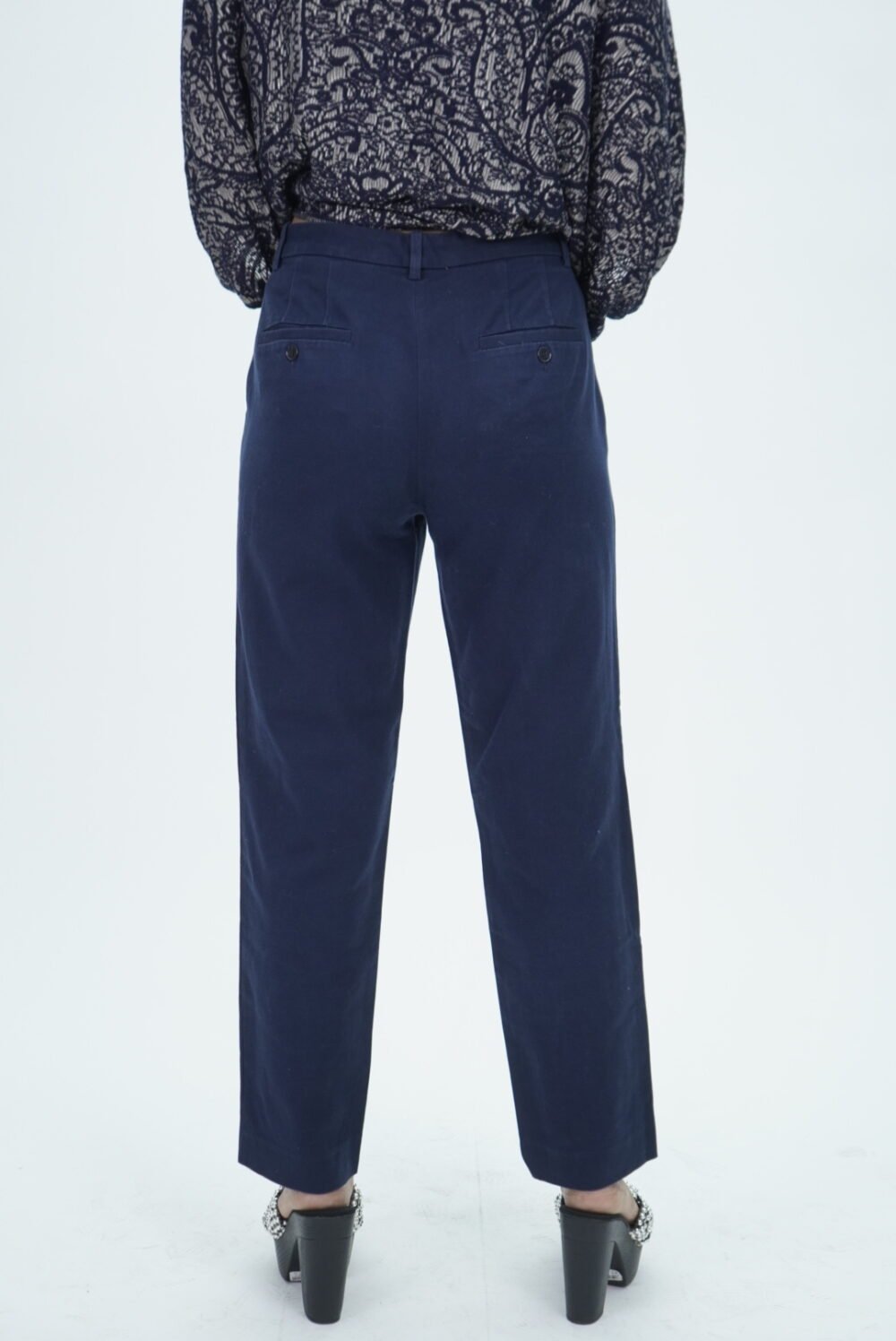 Zara Navy Blue Narrow Bottom Trouser - Image 2