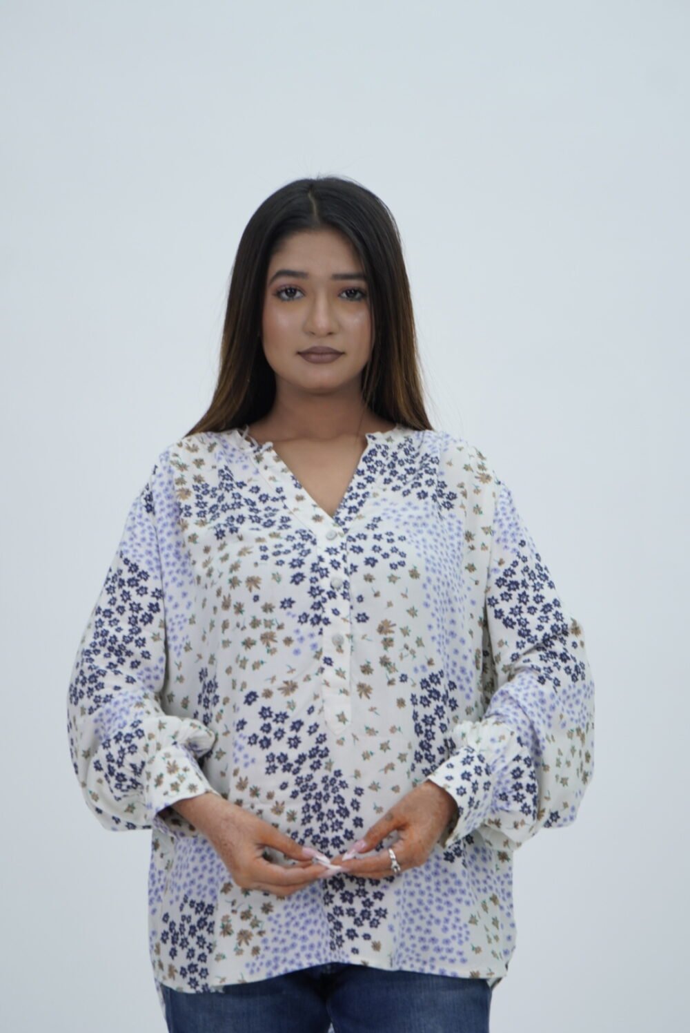 M&S Collection Off White Floral Printed Shirt