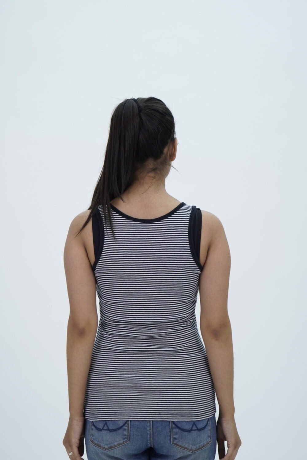 Mango White And Black Stripe Tank Top - Image 2