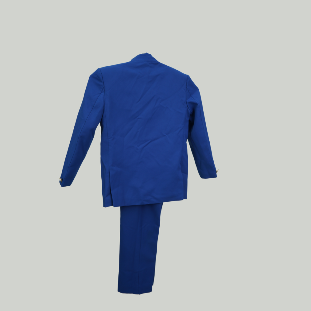 Stylekins Cobalt Blue 2 Piece single Breasted Mandarin Collar Tuxedo With Button Closure - Image 2