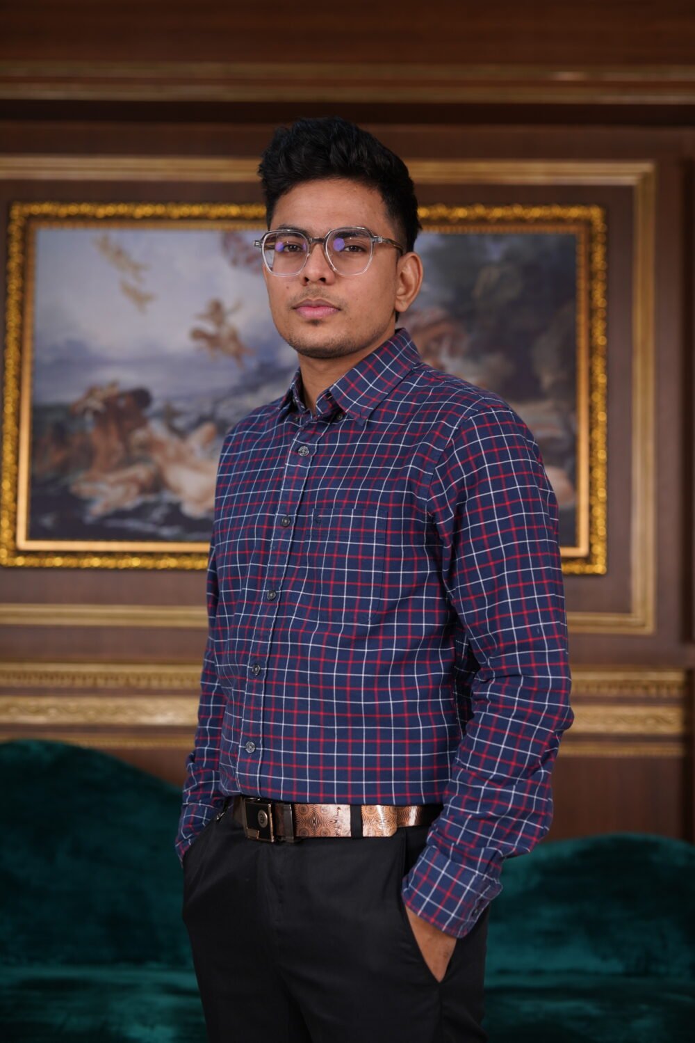 Abercromie & Fitch Blue With Red And White Check Long Sleeves Shirt - Image 3