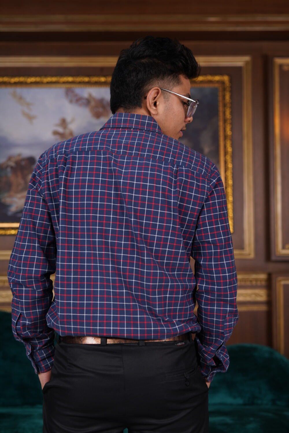 Abercromie & Fitch Blue With Red And White Check Long Sleeves Shirt - Image 2