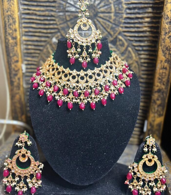 Bridal Set with heavy Earrings and Maang Tikka